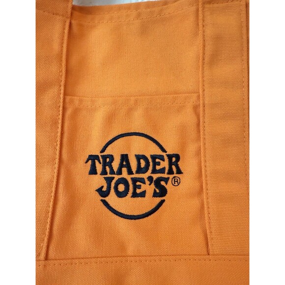 Trader Joe's Limited Mini Halloween Orange Canvas Tote Bag NWOT - Picture 2 of 4